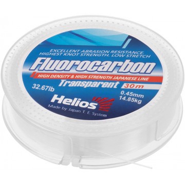 Леска флюорокарбон Helios Fluorocarbon 0,45мм 30м Transparent HS-FCT 45/30 , 